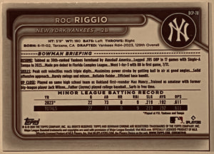 2024 Bowman Chrome Roc Riggio Prospect #BCP70 Yankees