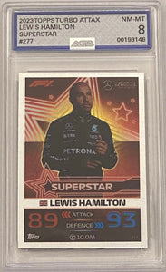 Lewis Hamilton  SUPERSTAR 2023 Racing Formula 1 2023 Topps Turbo Attax 277 AGS Graded 8