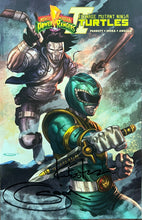 Load image into Gallery viewer, Mighty Morphin Power Rangers Teenage Mutant Ninja Turtles II #1 Sajad Shah Exclusive cover limited to 3,000 signed by Sajad Shah and Kevin Eastman
