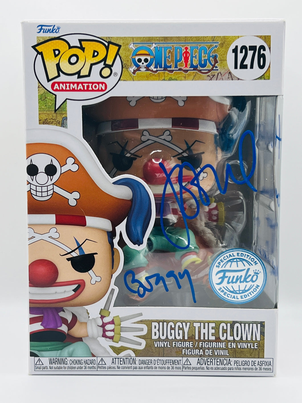 Buggy The Clown 1276 One Piece signed by Live Action Actor Jeff Ward (Blue Pen)