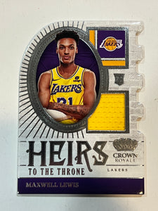 Maxwell Lewis RC 2023-24 Crown Royale Heirs to the Throne Relic Lakers #HT-MAX