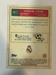 2022-23 Topps Chrome UEFA Zinedine Zidane 1959 Topps Design #59-1 Real Madrid