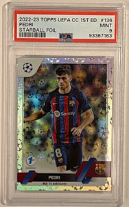 2022-23 Topps UEFA CC 1st Edition Pedri Starball Foil #136 PSA 9