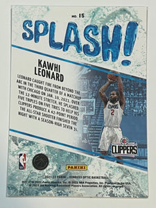 Kawhi Leonard #15 2021 Panini Donruss Optic Splash