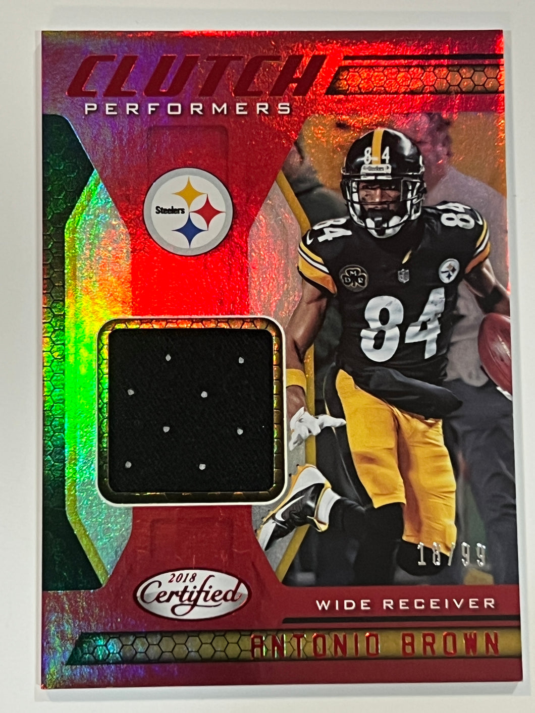 2018 Panini Certified Clutch Performers Red Antonio Brown Steelers Jersey /99