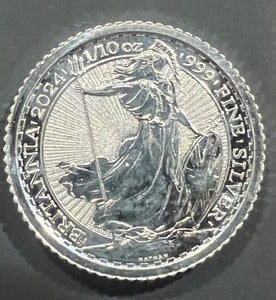 2024 1/10oz UK Britannia Silver Coin King Charles III (.999 Finest Silver)