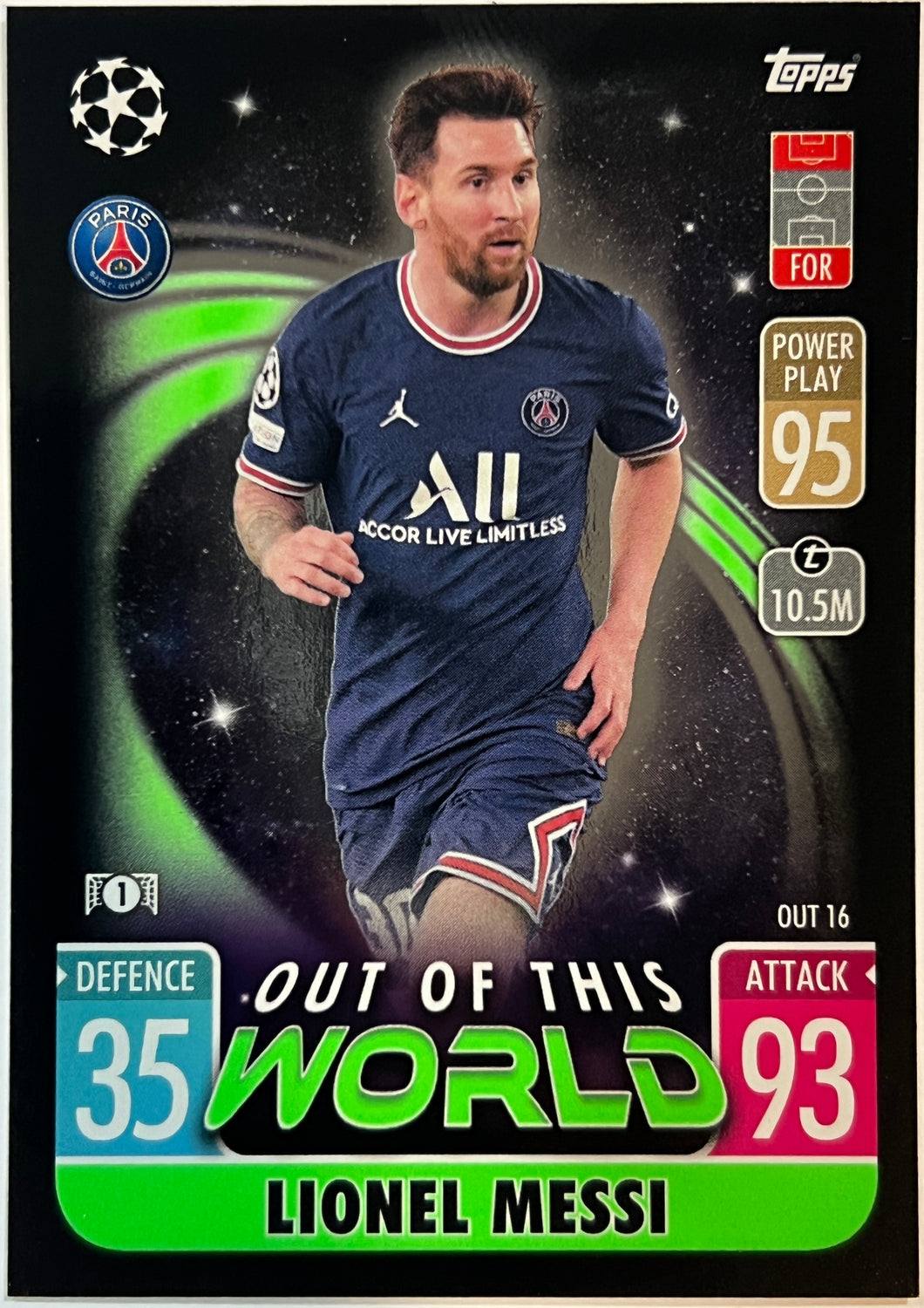 2021-22 Topps Match Attax UCL Extra Out of this World Lionel Messi #OUT16