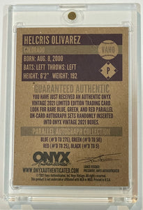 2021 Onyx Vintage Helcris Olivarez Red Ink Auto Autograph #/25 Rockies