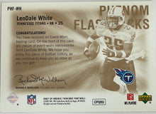 Load image into Gallery viewer, 2007 SP Rookie Threads LenDale White #PHF-WH Phenom Flashbacks Memorabilia Card
