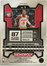 Load image into Gallery viewer, Dejounte Murray [Gold Millionaire Shimmer] #5 2023 Panini Prizm Monopoly 303/500
