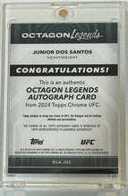 Load image into Gallery viewer, 2024 Topps Chrome UFC Octagon Legends Junior Dos Santos Heavyweight AUTO
