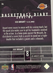 Kobe Bryant #B2 Basketball Diary MVP 2001-02 Upper Deck