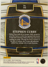 Load image into Gallery viewer, Stephen Curry #94 2021 Panini Select
