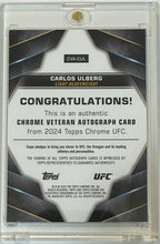 Load image into Gallery viewer, 2024 Topps Chrome UFC Carlos Ulberg Auto Autograph #CVA-Cul
