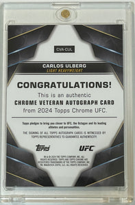 2024 Topps Chrome UFC Carlos Ulberg Auto Autograph #CVA-Cul