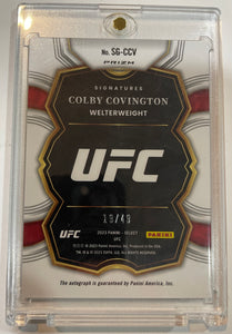 2023 Panini Select UFC Colby Covington Signatures Purple Prizm Auto #19/49