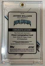 Load image into Gallery viewer, 2022-23 Topps Finest OTE Jayden Williams Green Wave Refractor Auto RC #24/99
