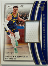 Load image into Gallery viewer, 2022-23 Immaculate Patrick Baldwin Jr. Remarkable Rookie Jerseys #03/99 Warriors
