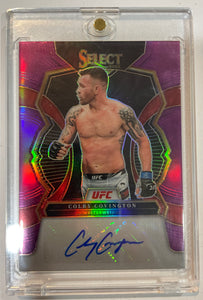 2023 Panini Select UFC Colby Covington Signatures Purple Prizm Auto #19/49