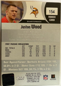 Juston Wood [Certified Autograph] #154 2003 Bowman's Best