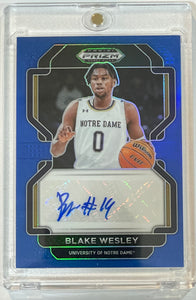 2022-23 Prizm Draft Picks Blake Wesley Blue Prizm Rookie Auto RC #114/149 Spurs