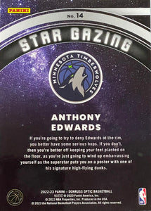 Anthony Edwards #14 2022 Panini Donruss Optic Star Gazing