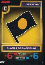 Load image into Gallery viewer, Trading Card of Black and Orange Flag from the Strategy series from with number 8 from official collection Topps Turbo Attax 2023.
