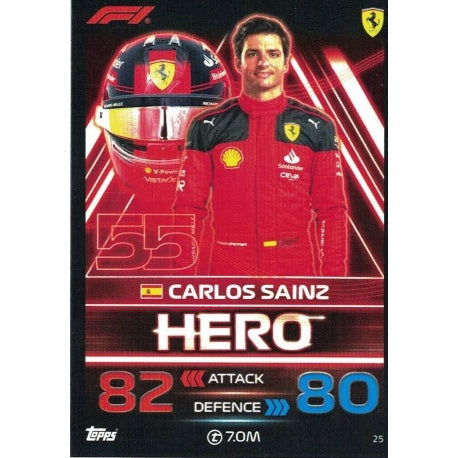 2023 - Turbo Attax - Trading Card - Carlos Sainz - Hero Card - Card 25
