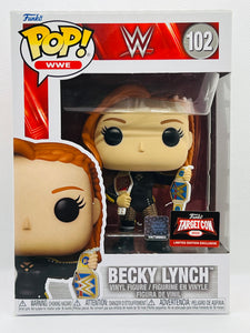 Becky Lynch (with Belts) 102 WWE Target Con 2022 Limited Edition Exclusive Funko Pop (box 8/10 minor dent back of box bottom corner)