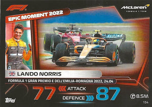2023 - Turbo Attax - Trading Card - Lando Norris - Epic Moment 2022 - Card 154