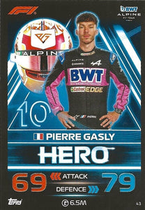 2023 - Turbo Attax - Trading Card - Pierre Gasly - Hero Card - Card 43