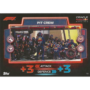 Trading Card of Red Bull Racing Pit Crew - F1 Pit Crew from the base series from with number 13 from Red Bull team from official collection Topps Turbo Attax 2023.