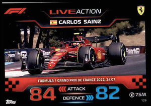 2023 - Turbo Attax - Trading Card - Carlos Sainz - Live Action - Card 129