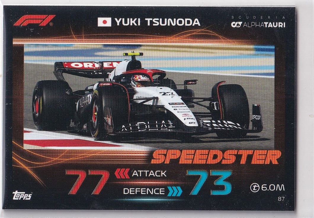 2023 - Turbo Attax - Trading Card - Yuki Tsunoda - Speedster - Card 87