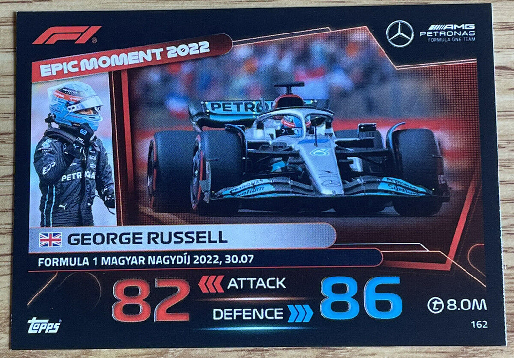 Topps F1 Turbo Attax 2023 23 George Russell Mercedes Epic Moment Number 162