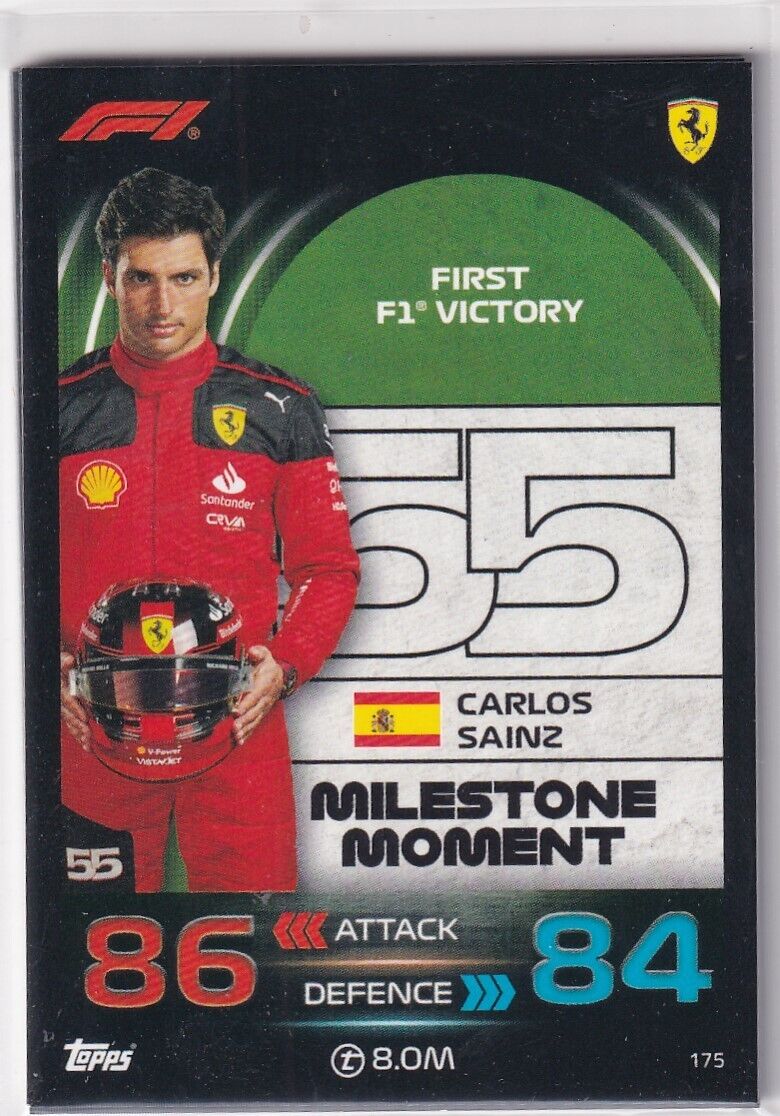 2023 - Turbo Attax - Trading Card - Carlos Sainz - Milestone Moment First F1 Victory - Card 175 
