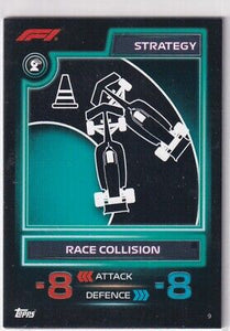 Trading Card of Race Collision from the Strategy series from with number 9 from official collection Topps Turbo Attax 2023.