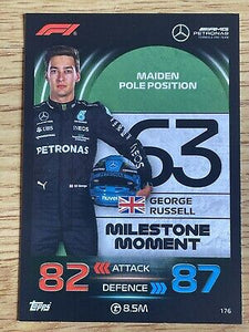 Topps F1 Turbo Attax 2023 23 George Russell Mercedes Maiden Pole Position