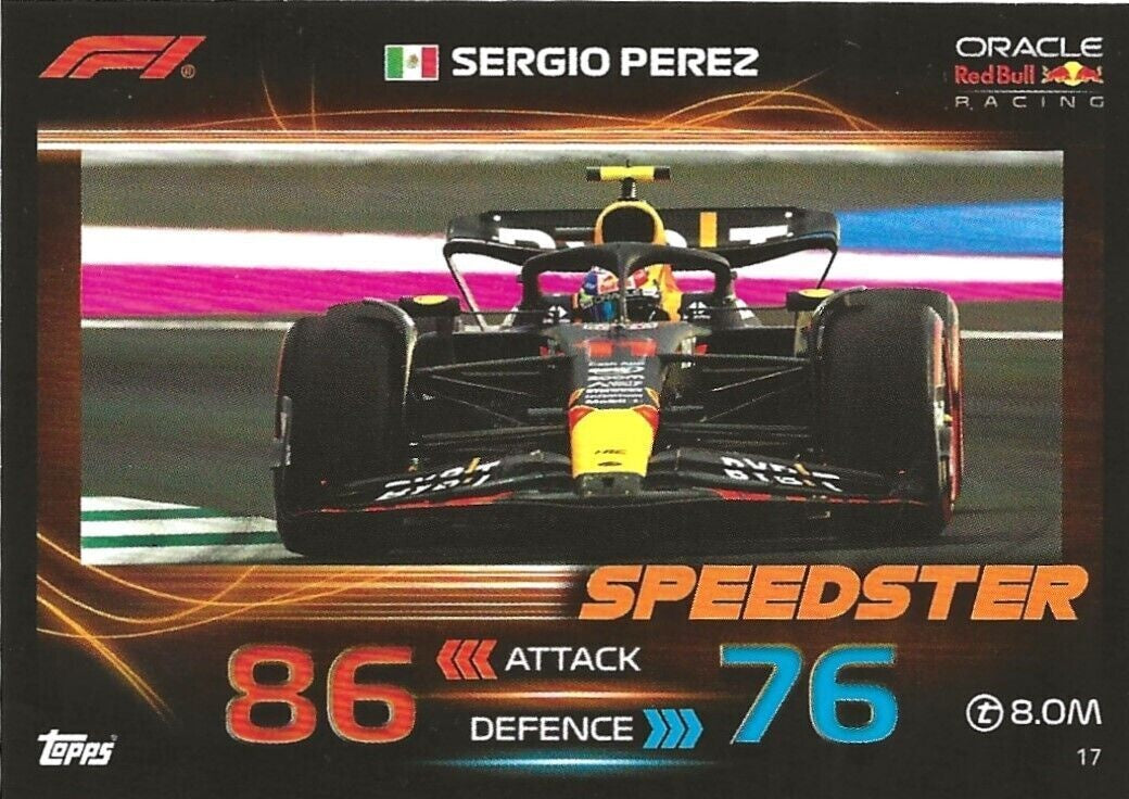 2023 Turbo Attax Trading Card - Sergio Perez - F1 Speedster - Card 17