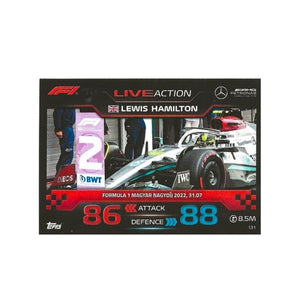 2023 - Turbo Attax - Trading Card - Lewis Hamilton - Live Action - Formula 1 Magyar Nagydíj 2022, 31.07 - Card 131