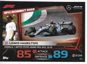 2023 - Turbo Attax - Trading Cards - Lewis Hamilton - Epic Moment - United States Grand Prix 2022, 23.10 - Card 168