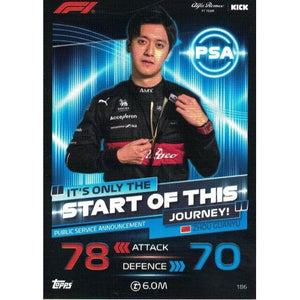 2023 - Turbo Attax - Trading Card - Zhou Guanyu - PSA - It's Only The Start Of This Journey! - Card 186