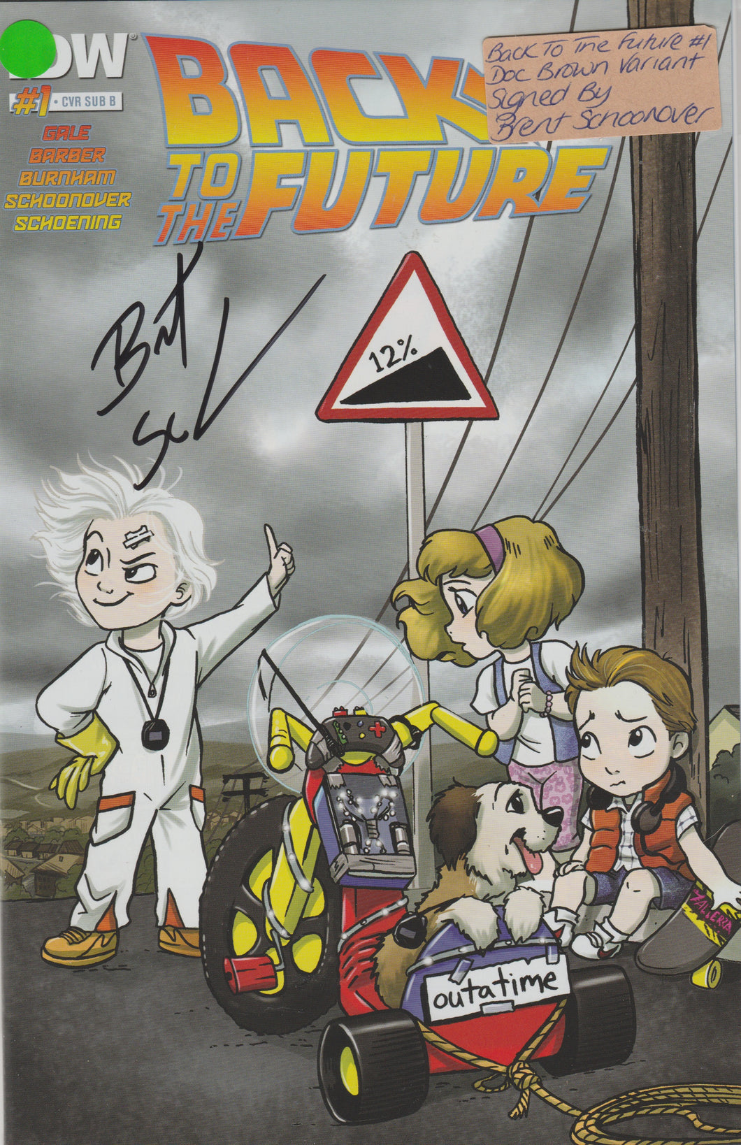 Back to the Future 1 (Doc Brown variant) signed by Brent Schoonover