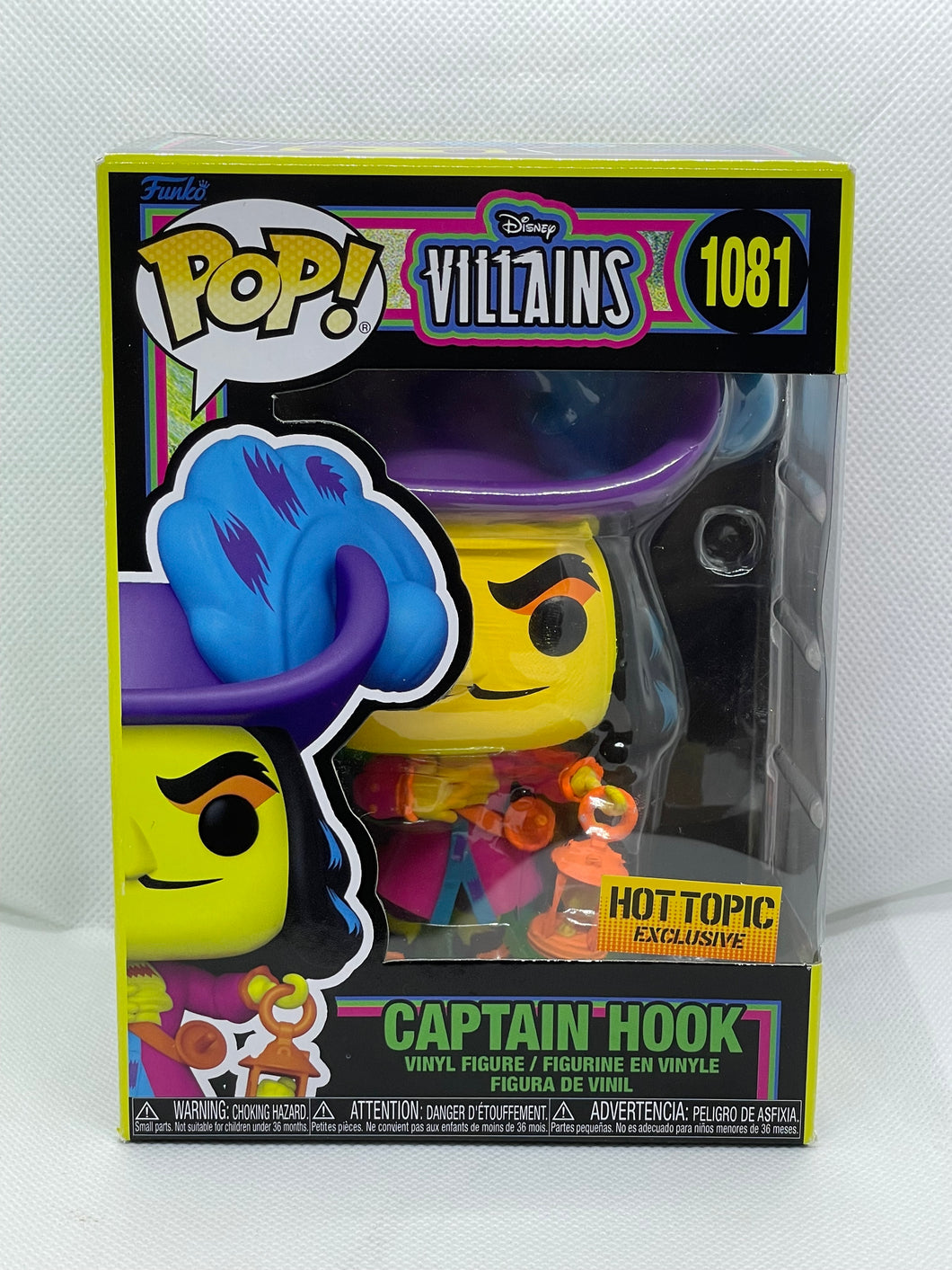 Captain Hook 1081 Disney Villains Black Light Hot Topic Exclusive Funko Pop