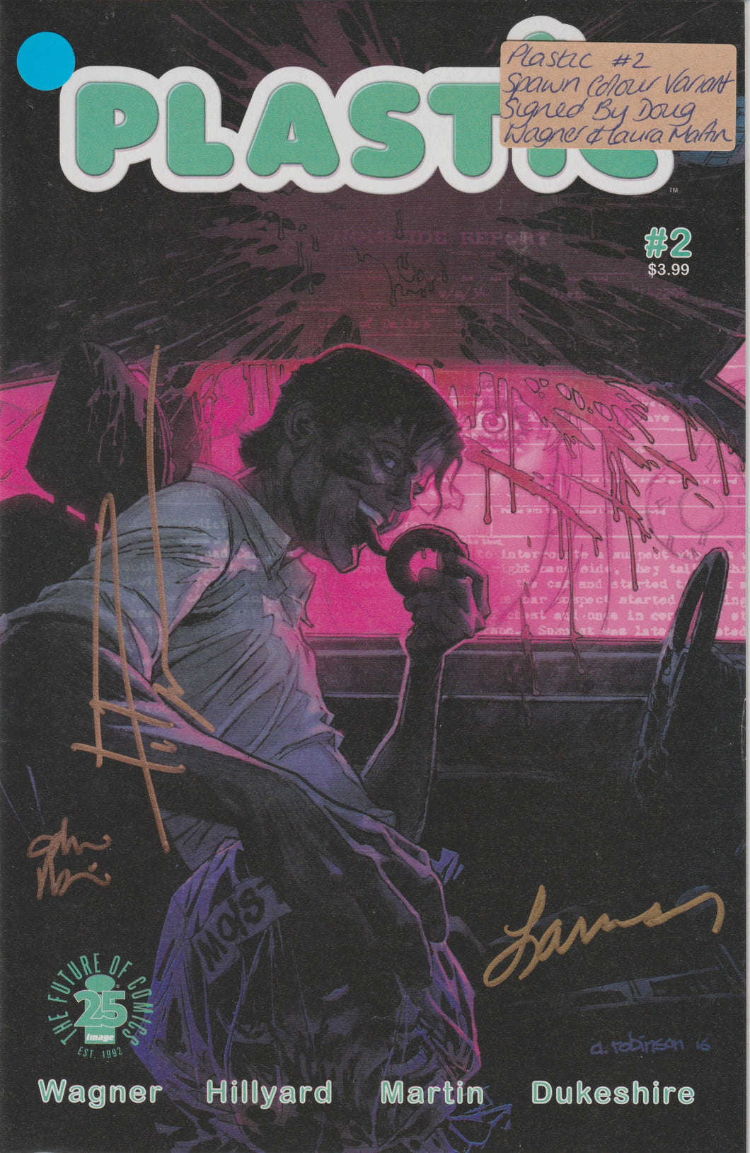 Plastic 2 (variant) 2 signed by Doug Wagner, Laura Martin and Andrew Robinson