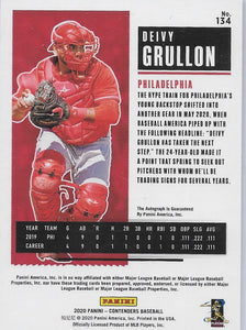 2020 Contenders Deivy Grullon Rookie Ticket Autograph RC #134 Phillies