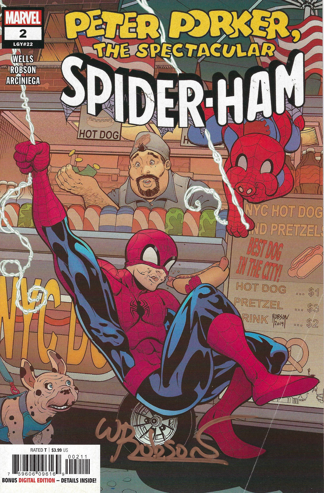 Peter Parker, The Spectacular Spider-Ham #2 signed by Will Robson